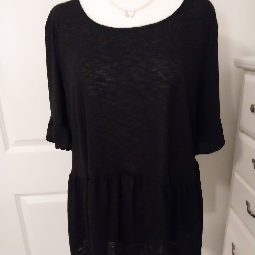 💗Cute babydoll, tunic, top Black, 22-24 Plus, Never Worn💗